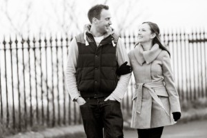engagement photography walking in st andrews