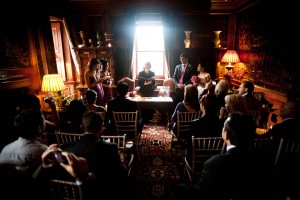 wedding ceremony at prestonfield house in ediburgh