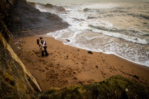 engagement photography st andrews beach from above
