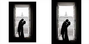 Bride and Groom Silhouette at hopetoun house
