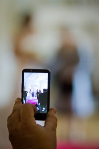 photo of a photo wedding mobile phone