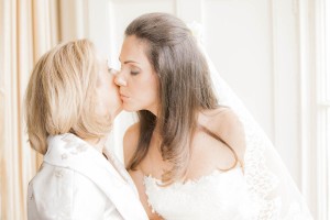 bride kisses mother