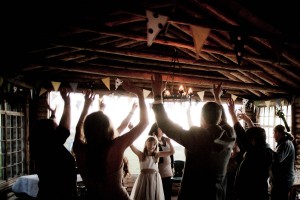 dancing at wedding reception at ravesheugh log cabin