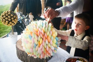 flying saucer sweets arrangement for wedding
