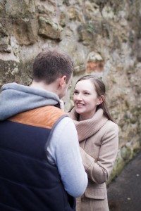 engagement photography st andrews gazing at one another