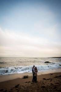 engagement photography st andrews beach looking out to sea
