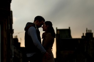 engagement photography st andrews at dusk