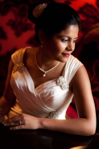 Indian bride in white dress