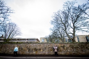 engagement photography at st andrews stone wall