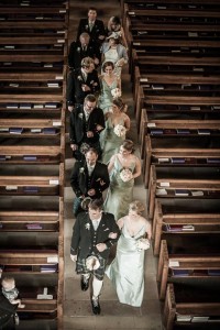 the wedding party in Dunblane Cathedral